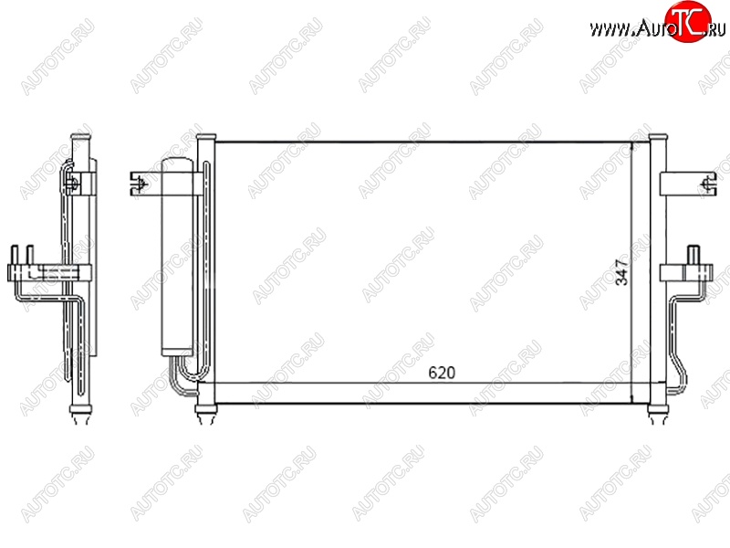 4 599 р. Радиатор кондиционера SAT Hyundai Accent седан ТагАЗ (2001-2012)  с доставкой в г. Москва