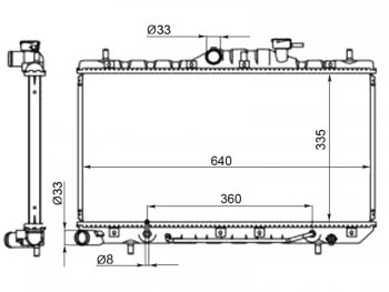 Радиатор двигателя SAT (трубчатый, АКПП, 1.3/1.5/1.6) Hyundai Accent седан ТагАЗ (2001-2012)