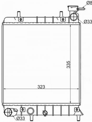 2 799 р. Радиатор двигателя SAT (трубчатый, МКПП,1.3/1.5/1.6)  Hyundai Accent  седан ТагАЗ (2001-2012)  с доставкой в г. Москва. Увеличить фотографию 1