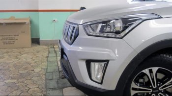 8 099 р. Решётка радиатора Next  Hyundai Creta  GS (2015-2021) дорестайлинг, рестайлинг (цвет: Чёрный матовый с серебристым выделением ноздрей)  с доставкой в г. Москва. Увеличить фотографию 2