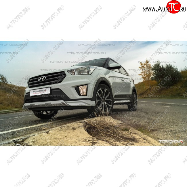 8 599 р. Накладка переднего бампера TopKontur Design Hyundai Creta GS рестайлинг (2019-2021) (Неокрашенная)  с доставкой в г. Москва