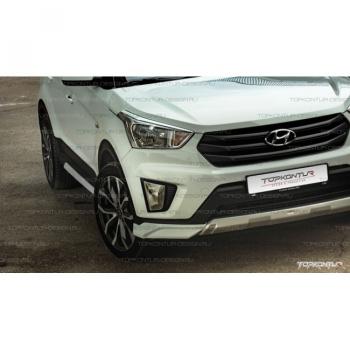 8 599 р. Накладка переднего бампера TopKontur Design Hyundai Creta GS рестайлинг (2019-2021) (Неокрашенная)  с доставкой в г. Москва. Увеличить фотографию 2