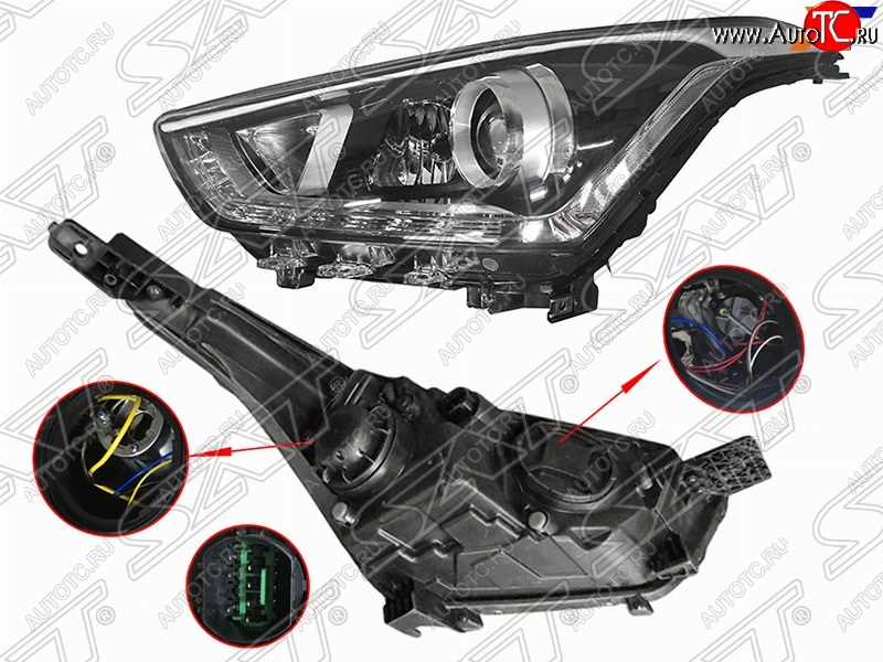 15 999 р. Левая передняя фара SAT (диодная, линза) Hyundai Creta GS дорестайлинг (2015-2019)  с доставкой в г. Москва