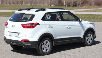 8 199 р. Комплект рейлингов АПС  Hyundai Creta  GS (2015-2021) дорестайлинг, рестайлинг (Серебристые без поперечин )  с доставкой в г. Москва. Увеличить фотографию 7