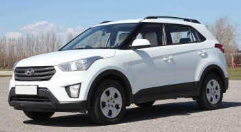 8 199 р. Комплект рейлингов АПС  Hyundai Creta  GS (2015-2021) дорестайлинг, рестайлинг (Серебристые без поперечин )  с доставкой в г. Москва. Увеличить фотографию 6