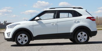 8 199 р. Комплект рейлингов АПС  Hyundai Creta  GS (2015-2021) дорестайлинг, рестайлинг (Серебристые без поперечин )  с доставкой в г. Москва. Увеличить фотографию 8