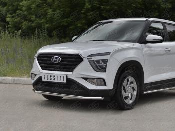 13 399 р. Защита переднего бампера (Ø42 мм, нержавейка) SLITKOFF  Hyundai Creta  SU (2020-2022)  с доставкой в г. Москва. Увеличить фотографию 2