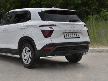 12 999 р. Защита заднего бампера (Ø42 мм, уголки, нержавейка) SLITKOFF  Hyundai Creta  SU (2020-2022)  с доставкой в г. Москва. Увеличить фотографию 2