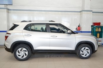 7 949 р. Рейлинги Petroil Tuning  Hyundai Creta  SU (2020-2022) (Серебристый муар)  с доставкой в г. Москва. Увеличить фотографию 4