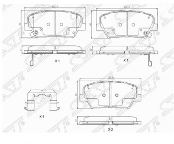 1 369 р. Комплект передних тормозных колодок SAT  Hyundai Elantra  AD (2016-2019) дорестайлинг  с доставкой в г. Москва. Увеличить фотографию 1