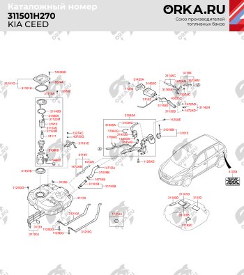 14 649 р. Бак топливный BAKPLAST (53 л., пластиковый) Hyundai Elantra AD дорестайлинг (2016-2019)  с доставкой в г. Москва. Увеличить фотографию 2