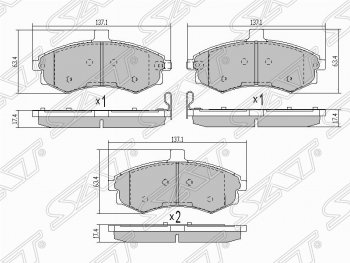 Колодки тормозные SAT (передние) Hyundai Elantra XD седан дорестайлинг (2000-2003)