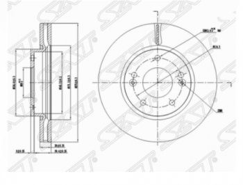 2 279 р. Передний тормозной диск SAT Hyundai Elantra HD (2006-2011)  с доставкой в г. Москва. Увеличить фотографию 1