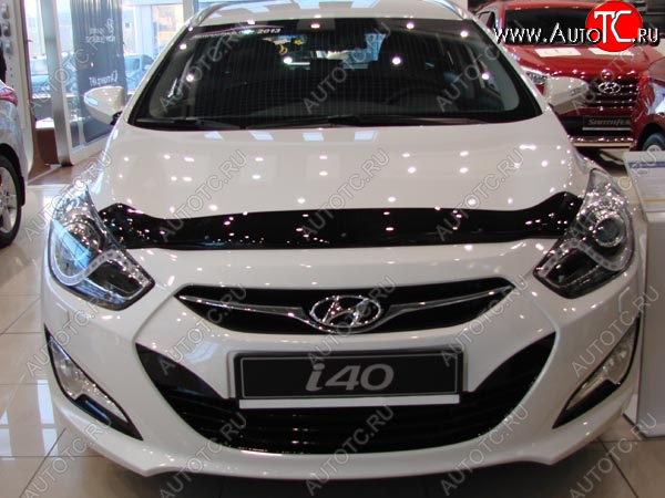 2 879 р. Дефлектор капота SIM Hyundai I40 1 VF дорестайлинг седан (2011-2015)  с доставкой в г. Москва