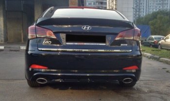 5 649 р. Юбка заднего бампера АВТОКРАТ Hyundai I40 1 VF рестайлинг седан (2015-2019) (Неокрашенная)  с доставкой в г. Москва. Увеличить фотографию 4