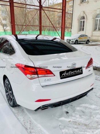 5 649 р. Юбка заднего бампера АВТОКРАТ Hyundai I40 1 VF рестайлинг седан (2015-2019) (Неокрашенная)  с доставкой в г. Москва. Увеличить фотографию 2