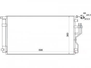 4 999 р. Радиатор кондиционера SAT  Hyundai IX35  LM (2009-2018), KIA Sportage  3 SL (2010-2016)  с доставкой в г. Москва. Увеличить фотографию 1