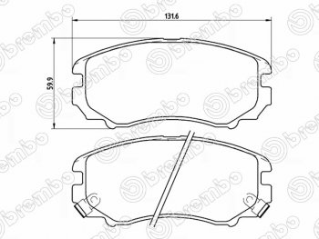 3 699 р. Комплект передних тормозных колодок BREMBO Hyundai IX35 LM дорестайлинг (2009-2013)  с доставкой в г. Москва. Увеличить фотографию 1