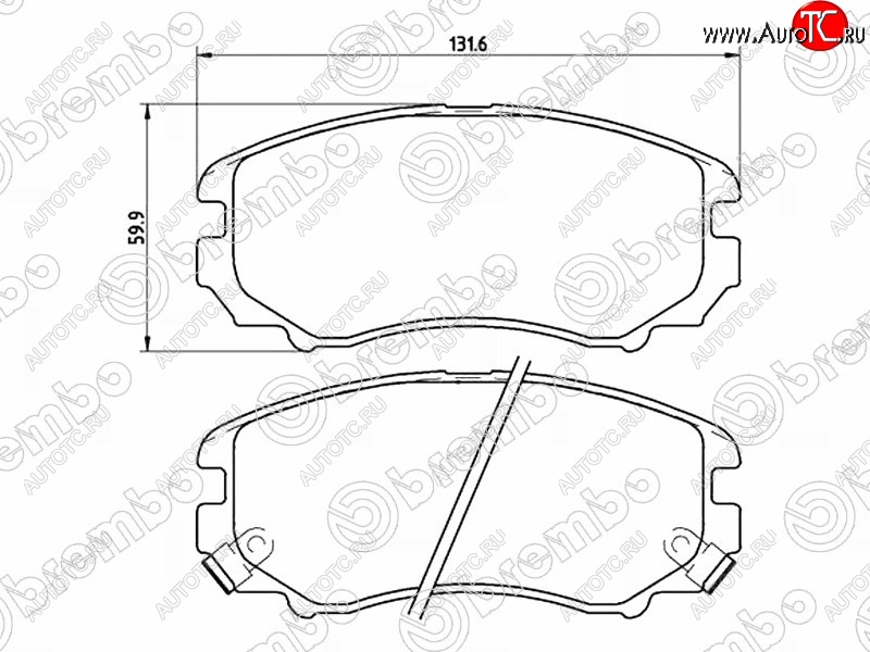 3 699 р. Комплект передних тормозных колодок BREMBO Hyundai IX35 LM дорестайлинг (2009-2013)  с доставкой в г. Москва