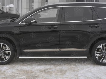 31 649 р. Пороги из трубы 120х60 овал с проступью Russtal Hyundai Santa Fe TM дорестайлинг (2018-2021)  с доставкой в г. Москва. Увеличить фотографию 3