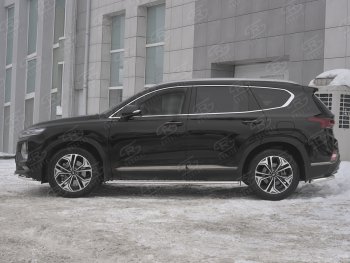 20 999 р. Пороги из труб 75х42 с проступью Russtal Hyundai Santa Fe TM дорестайлинг (2018-2021)  с доставкой в г. Москва. Увеличить фотографию 2