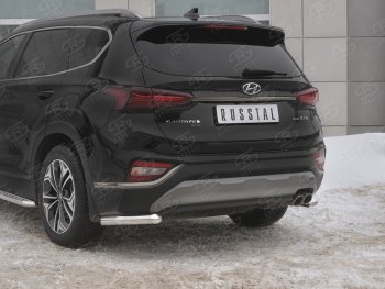 14 499 р. Защита заднего бампера (Ø63 мм уголки, нержавейка) SLITKOFF Hyundai Santa Fe TM дорестайлинг (2018-2021)  с доставкой в г. Москва. Увеличить фотографию 4