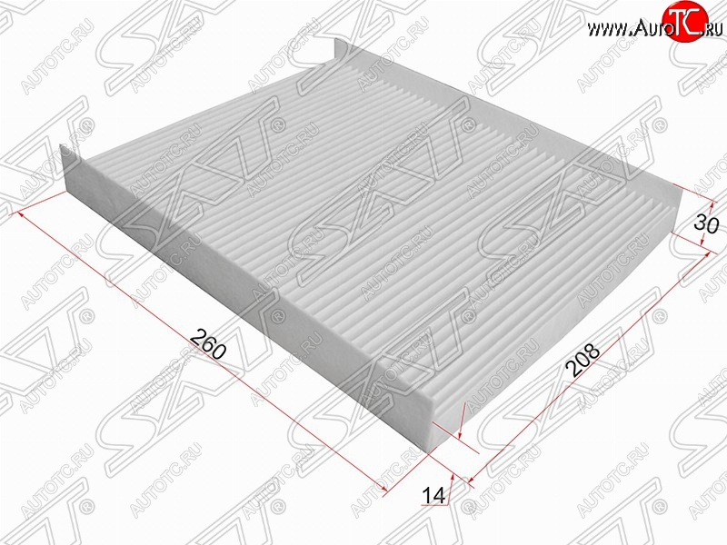 290 р. Фильтр салонный SAT (260х208х30 mm)  Hyundai Santa Fe ( CM,  DM) (2006-2019) дорестайлинг, рестайлинг, дорестайлинг, рестайлинг  с доставкой в г. Москва