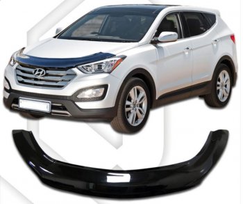 Дефлектор капота CA-Plastiс exclusive Hyundai (Хюндаи) Santa Fe (Санта)  DM (2012-2016) DM дорестайлинг