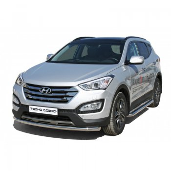 Защита переднего бампера ТехноСфера (Техно Сфера) (нержавейка, d63.5 mm) Hyundai Santa Fe DM дорестайлинг (2012-2016)