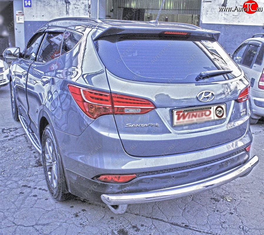 11 599 р. Защита заднего бампера WINBO (Ø60 мм, нержавейка)  Hyundai Santa Fe  DM (2012-2016) дорестайлинг  с доставкой в г. Москва