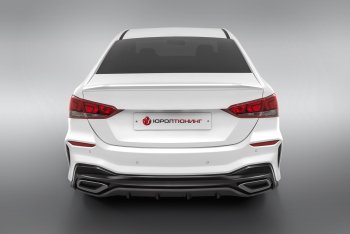 17 999 р. Задний бампер Quant Hyundai Solaris HCR седан дорестайлинг (2017-2020) (Без отверстий под парктроник, Неокрашенный)  с доставкой в г. Москва. Увеличить фотографию 1