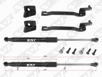 Упор капота SAT (газовый, 2 шт.) Hyundai Solaris RBr седан дорестайлинг (2010-2014)