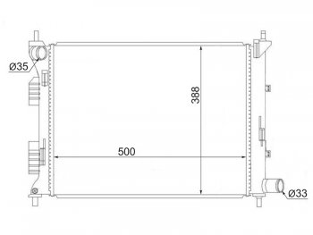 3 199 р. Радиатор двигателя (трубчатый, МКПП) SAT Hyundai Solaris RBr седан дорестайлинг (2010-2014)  с доставкой в г. Москва. Увеличить фотографию 1