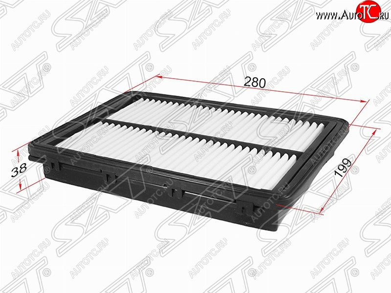 299 р. Фильтр воздушный двигателя (2.0, 2.4) SAT (280х199х38 mm)  Hyundai Sonata  LF (2017-2019), KIA Optima ( 4 JF,  JF) (2016-2020)  с доставкой в г. Москва