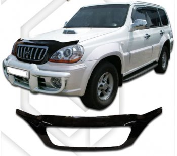 2 899 р. Дефлектор капота CA-Plastic exclusive Hyundai Terracan HP рестайлинг (2004-2007) (Classic черный, Без надписи)  с доставкой в г. Москва. Увеличить фотографию 1