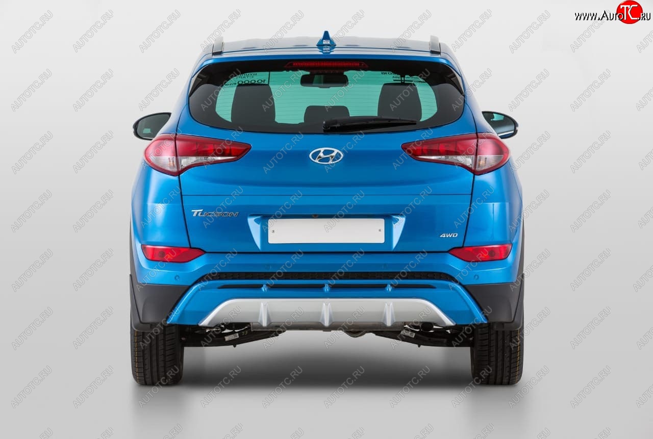 11 799 р. Накладка заднего бампера YT  Hyundai Tucson  TL (2015-2018) дорестайлинг (Неокрашенная)  с доставкой в г. Москва