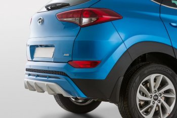 11 799 р. Накладка заднего бампера YT  Hyundai Tucson  TL (2015-2018) дорестайлинг (Неокрашенная)  с доставкой в г. Москва. Увеличить фотографию 2