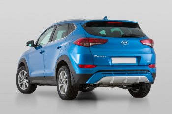 11 799 р. Накладка заднего бампера YT  Hyundai Tucson  TL (2015-2018) дорестайлинг (Неокрашенная)  с доставкой в г. Москва. Увеличить фотографию 4