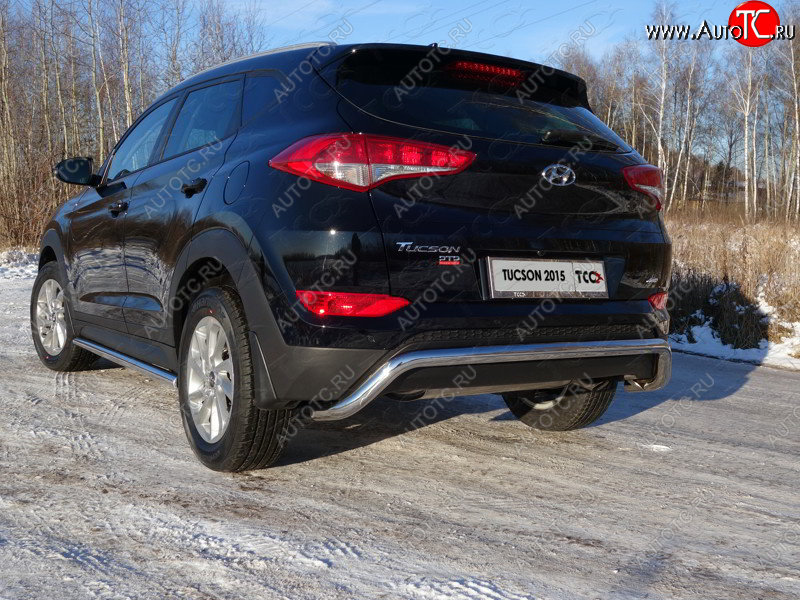 21 799 р. Защита заднего бампера ТСС (нержавейка d 60,3 мм) (кенгурин) Hyundai Tucson TL дорестайлинг (2015-2018)  с доставкой в г. Москва