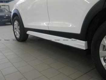 7 949 р. Накладки пластиковых порогов АВТОКРАТ Hyundai Tucson TL рестайлинг (2018-2021) (Неокрашенные)  с доставкой в г. Москва. Увеличить фотографию 2