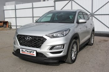 Защита переднего бампера Turbo Slitkoff (двойная, d57/42 мм) Hyundai Tucson TL рестайлинг (2018-2021) ()