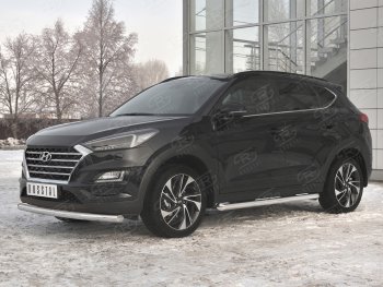 15 549 р. Защита переднего бампера (Ø 63 мм, нержавейка) SLITKOFF  Hyundai Tucson  TL (2018-2021) рестайлинг  с доставкой в г. Москва. Увеличить фотографию 2