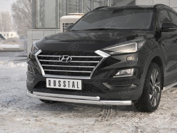 17 899 р. Защита переднего бампера (2 трубы Ø63 и 42 мм, нержавейка) SLITKOFF  Hyundai Tucson  TL (2018-2021) рестайлинг  с доставкой в г. Москва. Увеличить фотографию 4