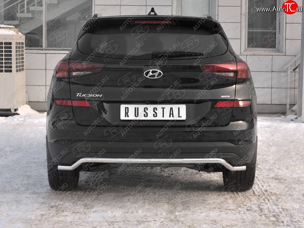 16 499 р. Защита заднего бампера (Ø42 мм волна, нержавейка) SLITKOFF Hyundai Tucson TL рестайлинг (2018-2021)  с доставкой в г. Москва