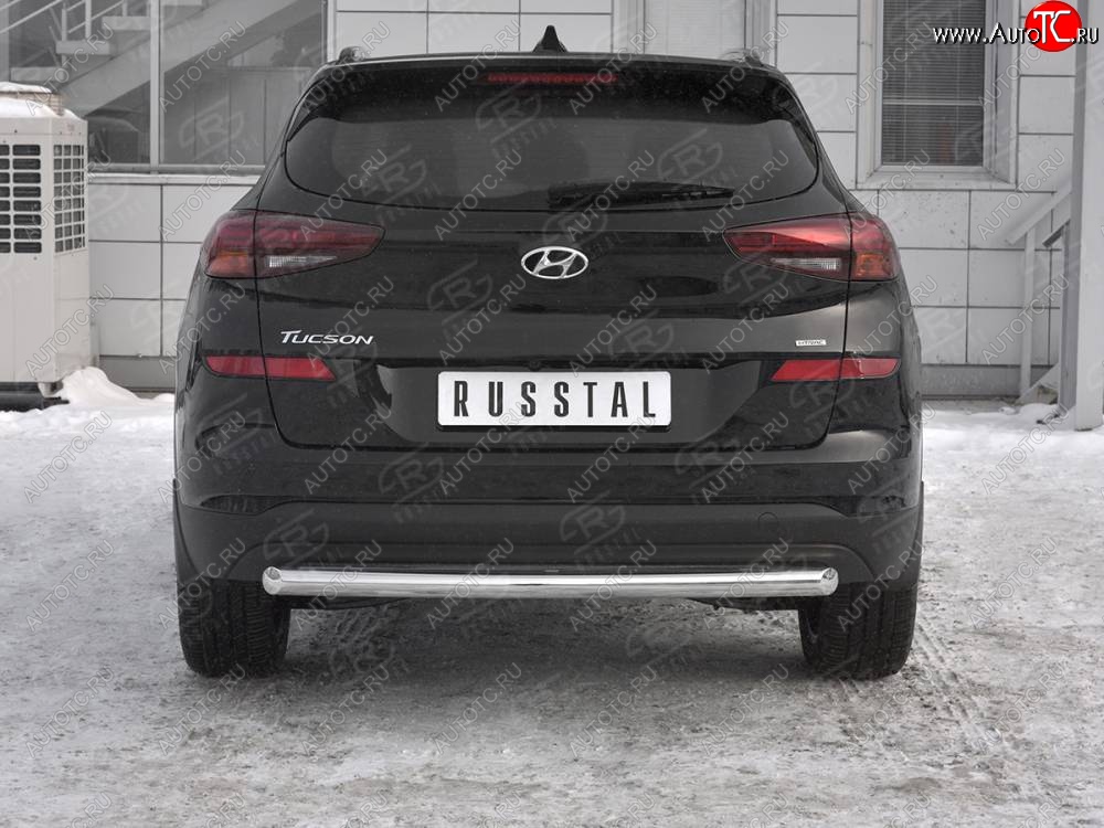 16 499 р. Защита заднего бампера (Ø63 мм, нержавейка) SLITKOFF Hyundai Tucson TL рестайлинг (2018-2021)  с доставкой в г. Москва