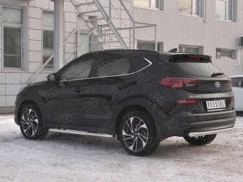 16 499 р. Защита заднего бампера (Ø63 мм, нержавейка) SLITKOFF Hyundai Tucson TL рестайлинг (2018-2021)  с доставкой в г. Москва. Увеличить фотографию 2