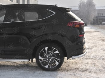 16 999 р. Защита заднего бампера (Ø63 мм, нержавейка) RUSSTAL  Hyundai Tucson  TL (2018-2021) рестайлинг  с доставкой в г. Москва. Увеличить фотографию 2