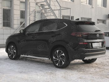 14 999 р. Защита заднего бампера (Ø75x42 мм, нержавейка) Russtal Hyundai Tucson TL рестайлинг (2018-2021)  с доставкой в г. Москва. Увеличить фотографию 2