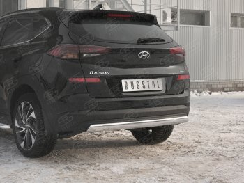 14 999 р. Защита заднего бампера (Ø75x42 мм, нержавейка) Russtal Hyundai Tucson TL рестайлинг (2018-2021)  с доставкой в г. Москва. Увеличить фотографию 4