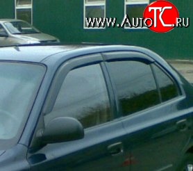 999 р. Комплект дефлекторов окон (ветровиков) 4 шт. Russtal Hyundai Accent седан ТагАЗ (2001-2012)  с доставкой в г. Москва